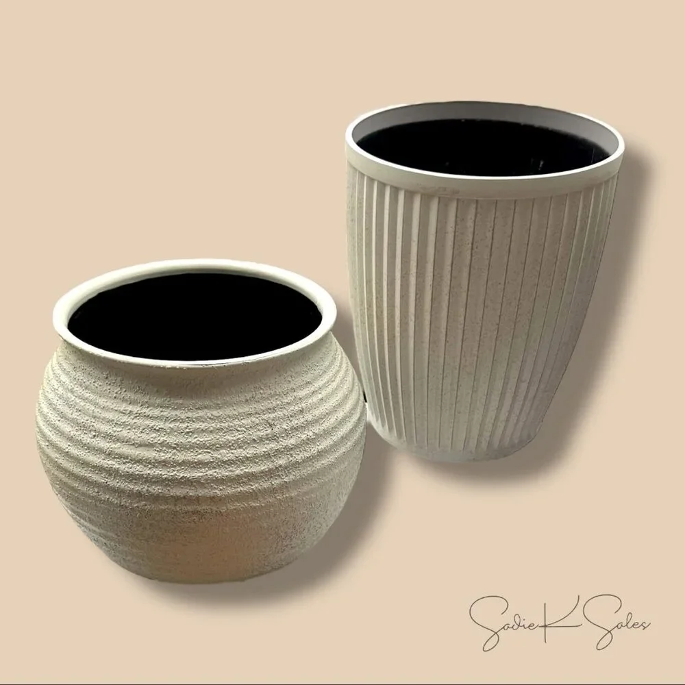 Weathered Ribbed Composite Indoor/Outdoor‎ Planter – Threshold Studio McGee